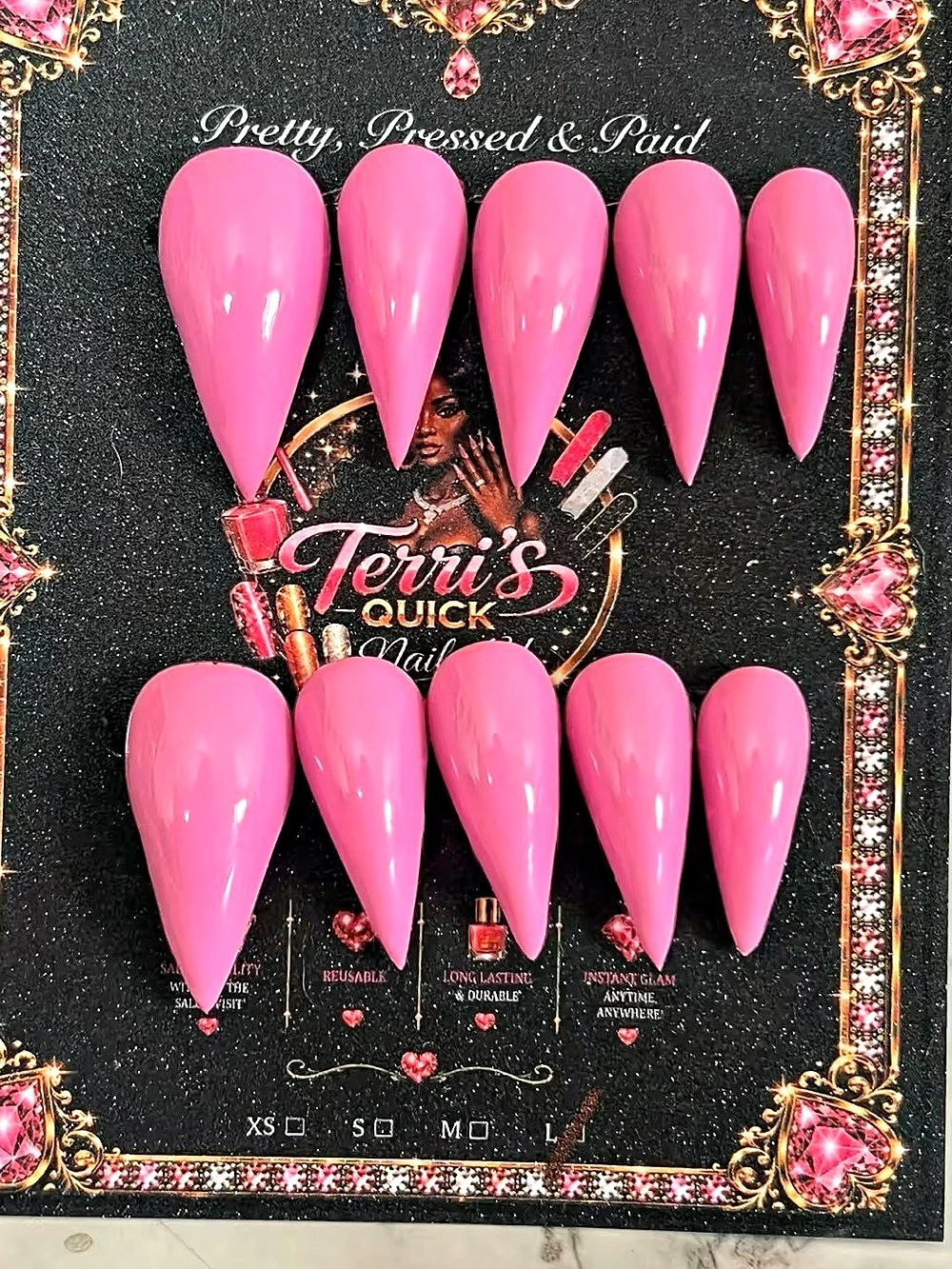 Pink Gloss Claw Press-On Nail/ Fantasy Nail